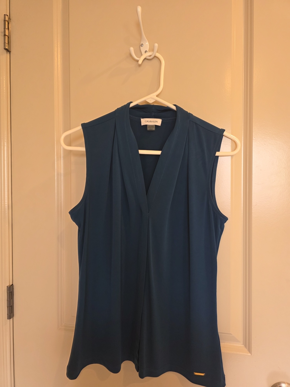 Calvin Klein Teal Sleeveless V-Neck Top